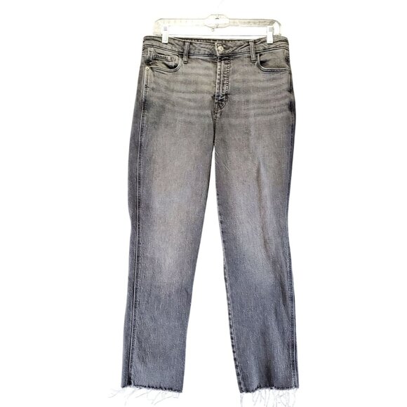 Old Navy Jeans Womens 8 Gray High-Rise Vintage Slim Frayed Hem Denim - Picture 1 of 11
